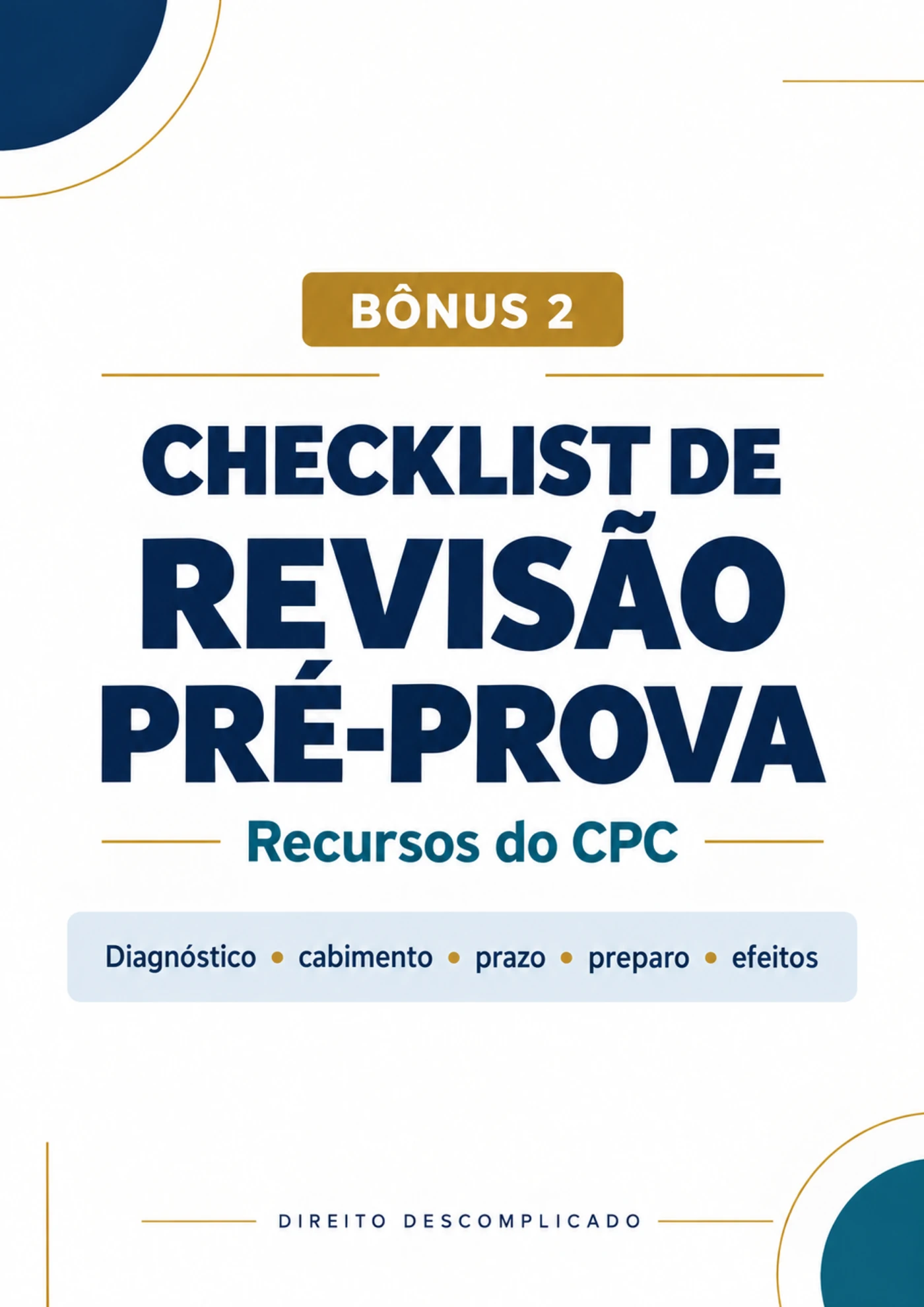 Capa do Checklist de Revisão Pré-Prova